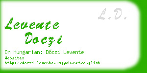 levente doczi business card