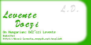 levente doczi business card